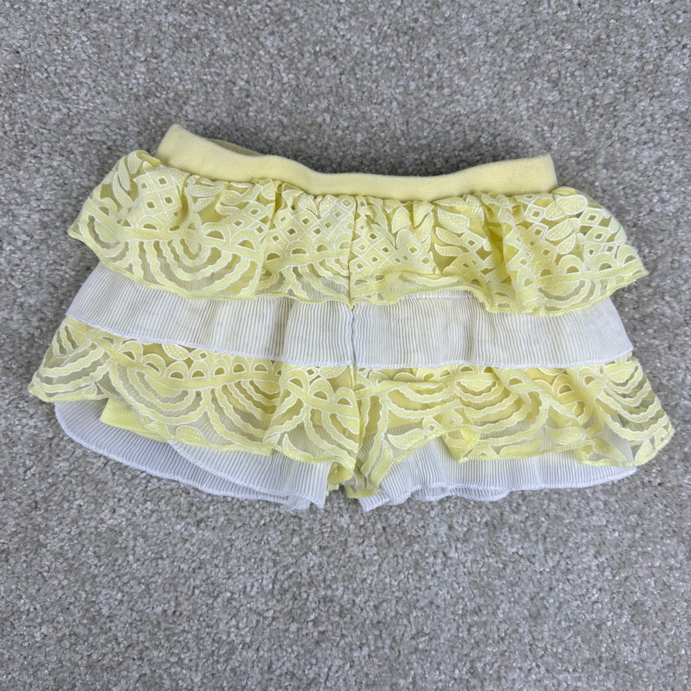 Disney Princess Yellow Lace Ruffle Tiered Skort Shorts Belle Inspired Toddler 4T